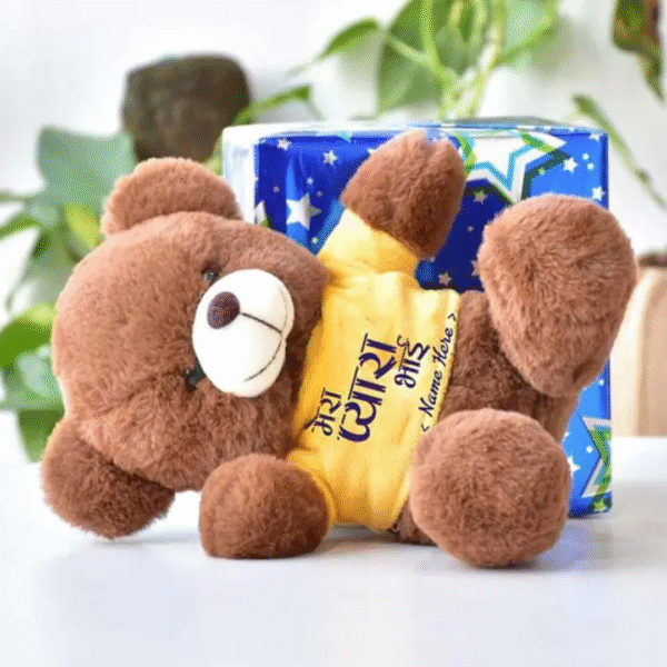 Personalized T-Shirt Teddy Bear | Mera Pyaara Bhai Teddy Bear - Image 2