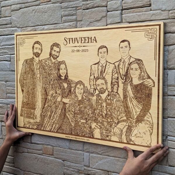 Happy Birthday Engraved Wooden Frame with Photo - Image 3