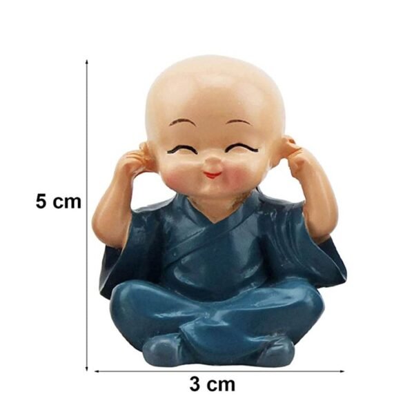Set of 4 Miniature Buddha Monk Statues - Image 4
