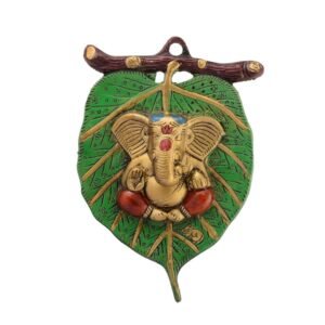 eCraftIndia Metal Golden Lord Ganesha
